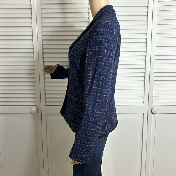 rag & bone Nancie Wool Blazer in Navy Check Size 4 - Picture 13 of 16